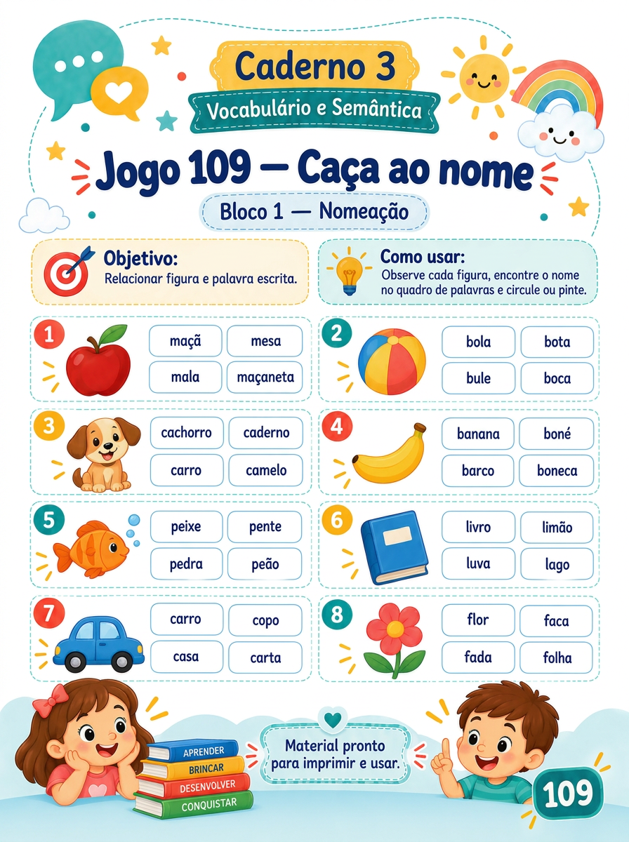 Página de exemplo do material de Fono Infantil 6